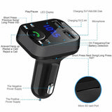 TechFlo FM Transmitter Wireless Bluetooth Car Kit Radio Adapter USB Charger Call