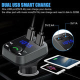 TechFlo FM Transmitter Wireless Bluetooth Car Kit Radio Adapter USB Charger Call