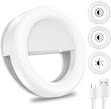 TechFlo Mini Clip-on Selfie Ring Fill Light Camera Photography for iPhone Galaxy
