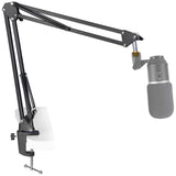 TechFlo Adjustable Suspension Scissor Arm Desktop Clamp Mount Microphone Holder