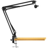 TechFlo Adjustable Suspension Scissor Arm Desktop Clamp Mount Microphone Holder