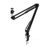 TechFlo 10" LED Selfie Ring Light Extendable Arm Stand Desk Phone Mount Dimmable