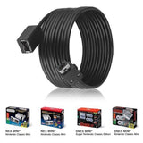 2 Pack 3M Extension Cable Nintendo Classic NES Mini / SNES Mini Controller Wii U