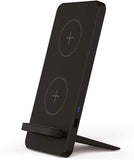 TechFlo Dual Coil Wireless Fast Charging Pad with Stand Qi Certified 5W - 10W