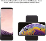 TechFlo Dual Coil Wireless Fast Charging Pad with Stand Qi Certified 5W - 10W