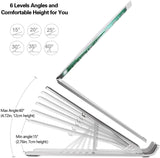 TechFlo Adjustable Aluminium Laptop Desktop Stand Portable Desktop Mount Silver