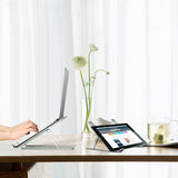 TechFlo Adjustable Aluminium Laptop Desktop Stand Portable Desktop Mount Silver