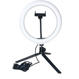 TechFlo 10 Inch LED Selfie Ring Light Phone Mount with Desktop Tripod Dimmable