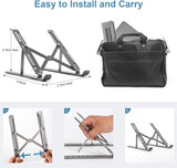 TechFlo Adjustable Aluminium Laptop Desktop Stand Portable Desktop Mount Silver