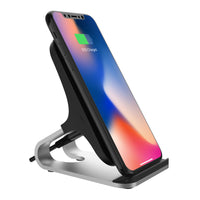 TechFlo 15W Qi Certified Fast Wireless Charger Pad Desk Stand for Smartphone
