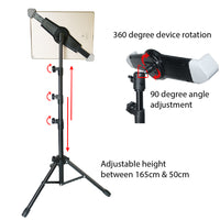 1.65m Floor Stand Tripod Mount Adjustable Holder for iPad Tablets 9.5" to 14.5"